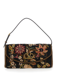 VALENTINO GARAVANI Valentino Garavani Women Shoulder Bag With Vlogo Plaque On The Front And Multicolor Floral Embroidery For Women