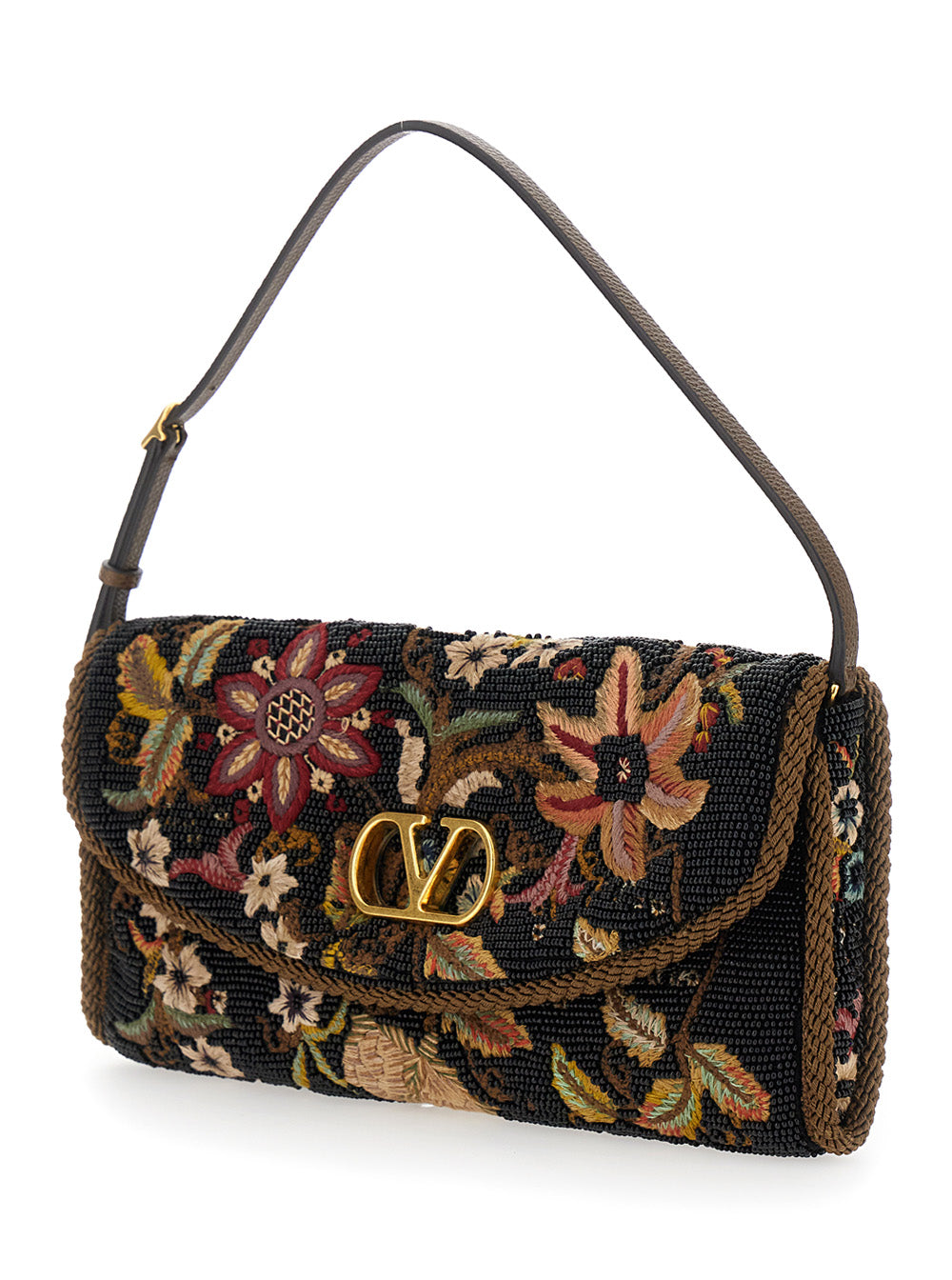 VALENTINO GARAVANI Valentino Garavani Women Shoulder Bag With Vlogo Plaque On The Front And Multicolor Floral Embroidery For Women