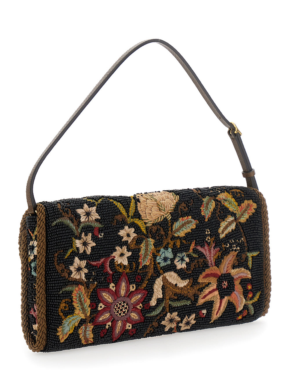VALENTINO GARAVANI Valentino Garavani Women Shoulder Bag With Vlogo Plaque On The Front And Multicolor Floral Embroidery For Women