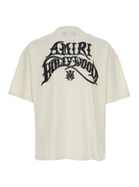 Amiri Men White T-Shirt With Printed Logo On The Front And Back In Cotton For Men