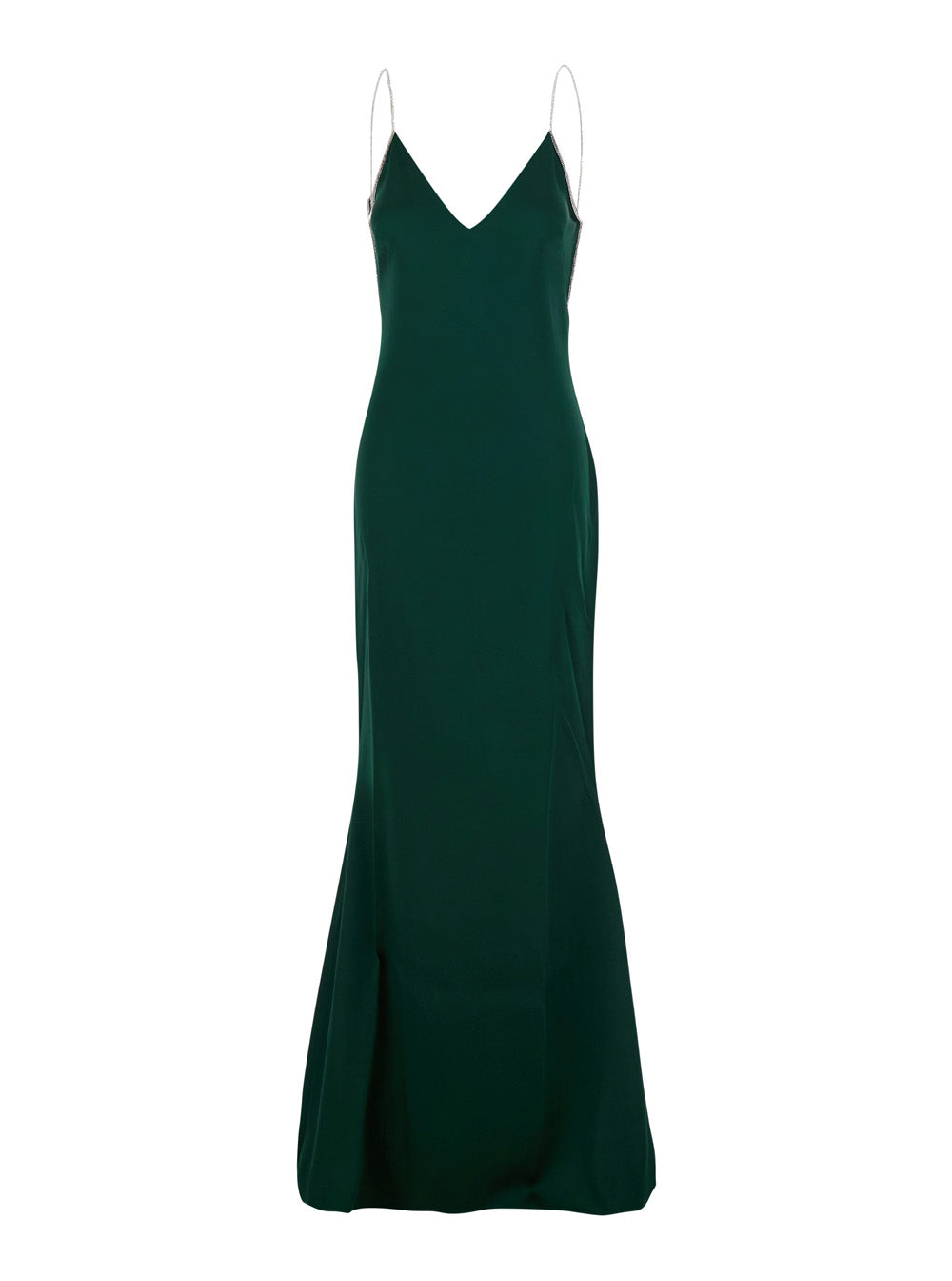 Tom Ford Women Green Long Dress With Crystal Design In Acetate Blend For Women