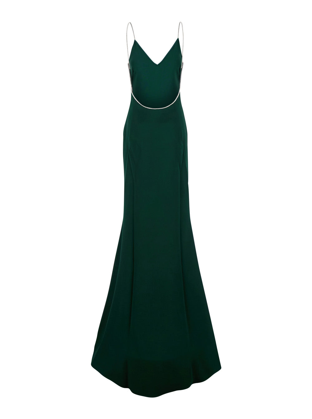Tom Ford Women Green Long Dress With Crystal Design In Acetate Blend For Women