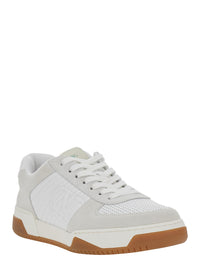 Valentino Garavani Men 'Sparry' White Sneaker With Vlogo On The Side In Leather And Fabric For Men