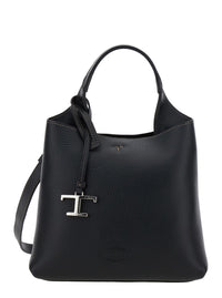Tod's Women Handbag 'Apa Shop Monsp.Trac Pel T Pend Mini' With Handles And Shoulder Strap In Black Leather Woman