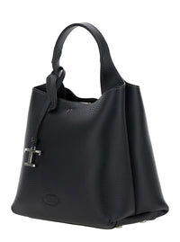 Tod's Women Handbag 'Apa Shop Monsp.Trac Pel T Pend Mini' With Handles And Shoulder Strap In Black Leather Woman