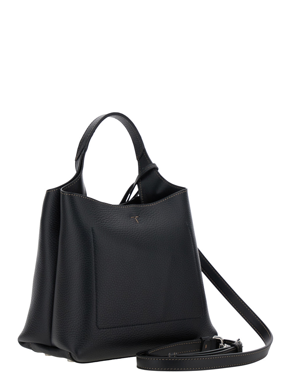 Tod's Women Handbag 'Apa Shop Monsp.Trac Pel T Pend Mini' With Handles And Shoulder Strap In Black Leather Woman