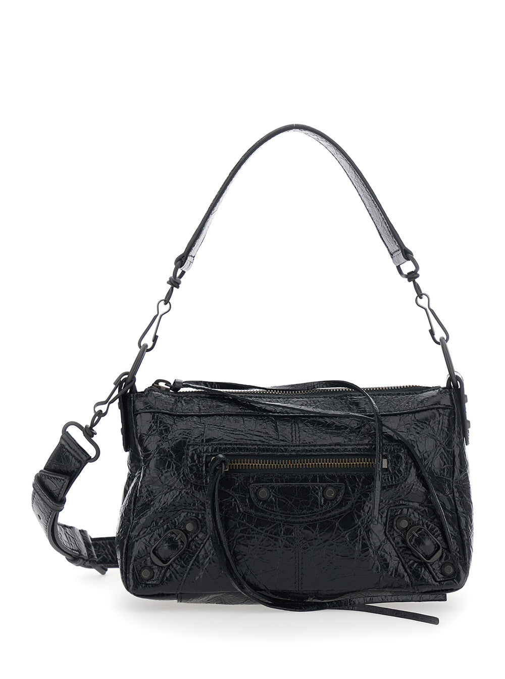 BALENCIAGA Balenciaga Women 'Le City Moto' Black Mini Shoulder Bag With Adjustable And Removable Strap In  Leather For Women