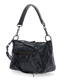 BALENCIAGA Balenciaga Women 'Le City Moto' Black Mini Shoulder Bag With Adjustable And Removable Strap In  Leather For Women
