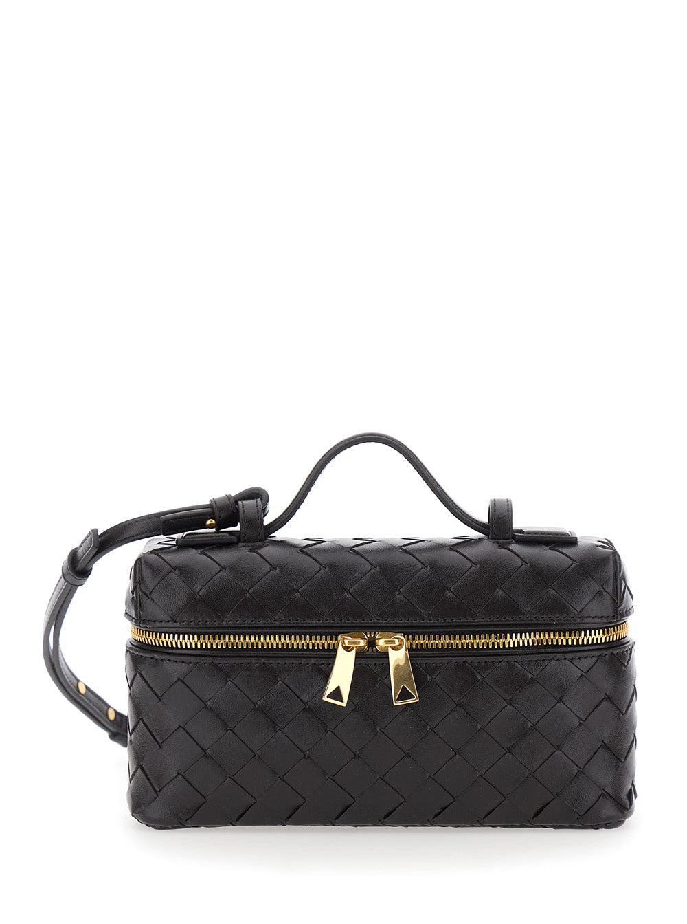 BOTTEGA VENETA Bottega Veneta Women 'Bang Bang' Black Crossbody Bag With Adjustable And Removable Strap And Intreccio Motif In Suede For Women