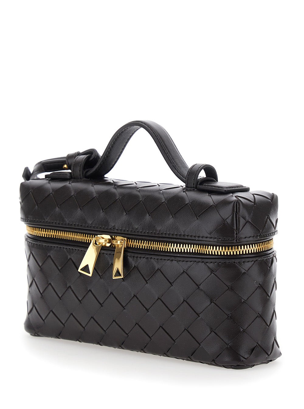 BOTTEGA VENETA Bottega Veneta Women 'Bang Bang' Black Crossbody Bag With Adjustable And Removable Strap And Intreccio Motif In Suede For Women