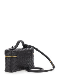BOTTEGA VENETA Bottega Veneta Women 'Bang Bang' Black Crossbody Bag With Adjustable And Removable Strap And Intreccio Motif In Suede For Women