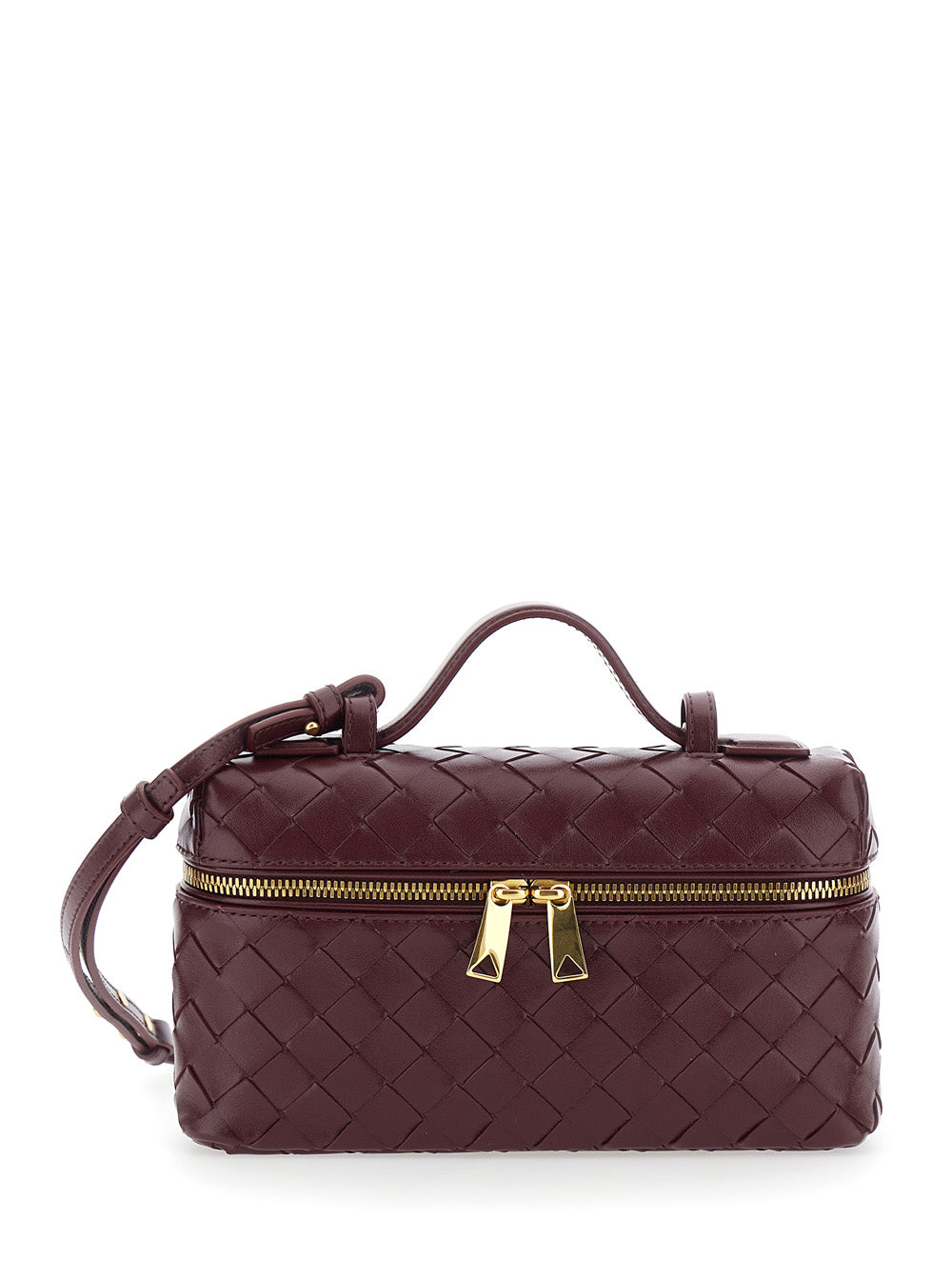 BOTTEGA VENETA Bottega Veneta Women 'Bang Bang' Bordeaux Crossbody Bag With Adjustable And Removable Strap And Intreccio Motif In Suede For Women