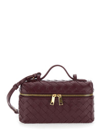 BOTTEGA VENETA Bottega Veneta Women 'Bang Bang' Bordeaux Crossbody Bag With Adjustable And Removable Strap And Intreccio Motif In Suede For Women