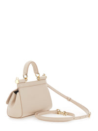 DOLCE & GABBANA Dolce & Gabbana Women 'Sicily' Pink Handbag With Adjustable And Removable Shoulder Strap And Logo Plate On The Front In Leather For Women