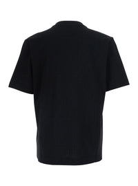 Fendi Men Black Crew Neck T-Shirt With All-Over Ff Motif In Cotton For Men