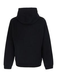 Fendi Men Black Hoodie With Fixed Hood And Ff Embroidery On The Front In Cotton For Men