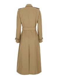 Gucci Women Beige Trench Coat With Adjustable Belt At The Front In Cotton For Women