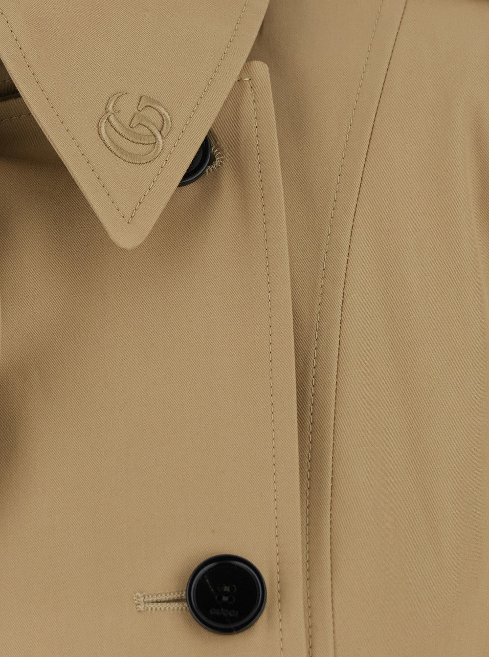 Gucci Women Beige Trench Coat With Adjustable Belt At The Front In Cotton For Women