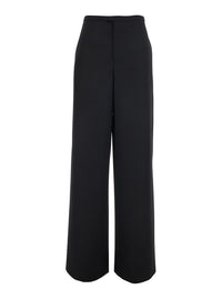 Gucci Women Black Pants With Two Welt Pockets On The Back In Wool For Women