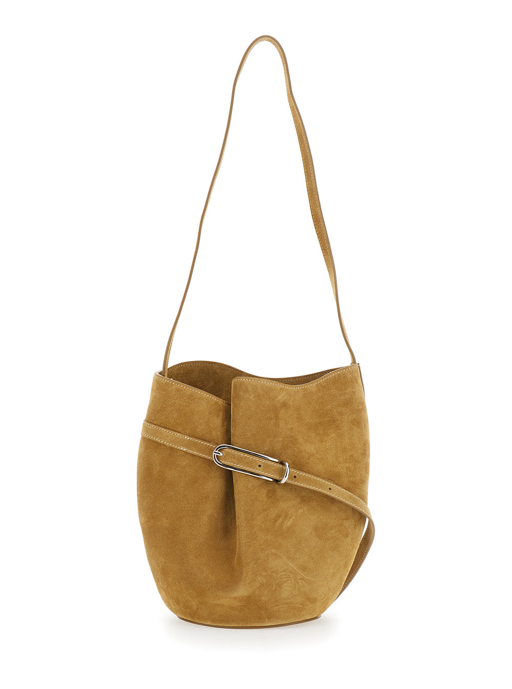 Liffner Women Brown Crossbody Bag With Adjustable Strap In Suede For Women