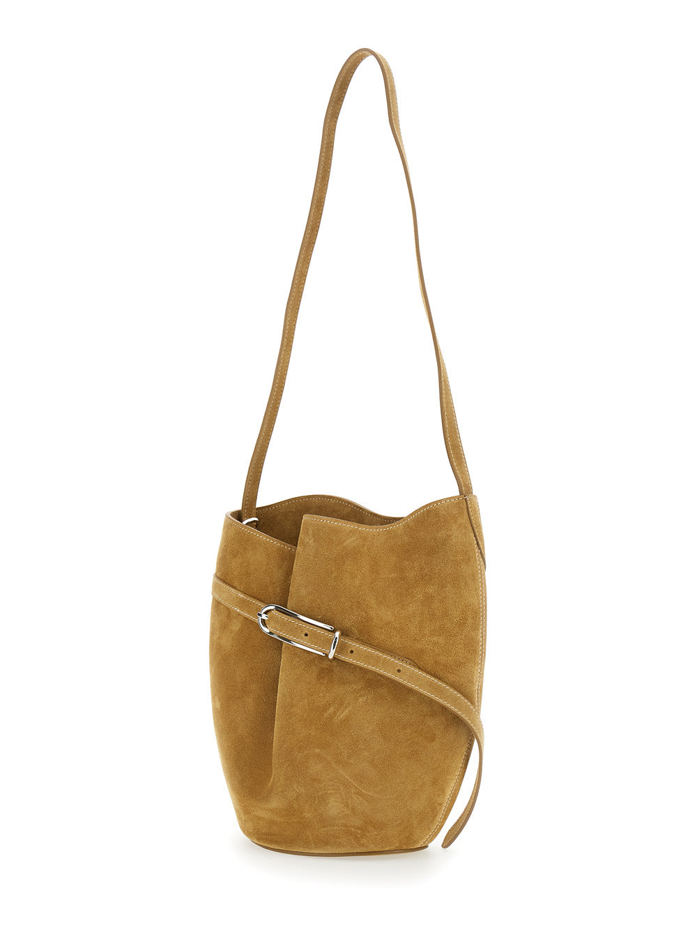 Liffner Women Brown Crossbody Bag With Adjustable Strap In Suede For Women