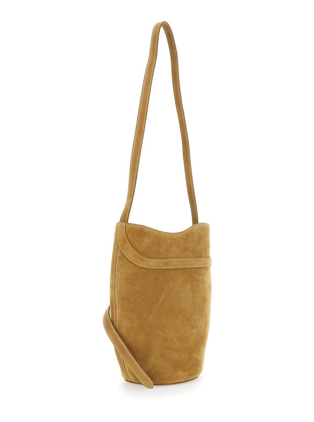 Liffner Women Brown Crossbody Bag With Adjustable Strap In Suede For Women