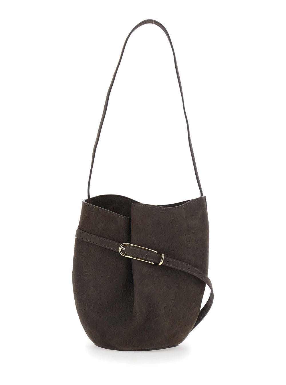 Liffner Women Brown Crossbody Bag With Adjustable Strap In Suede For Women