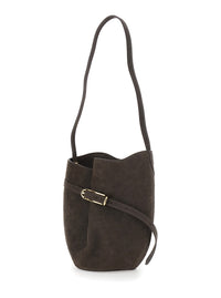 Liffner Women Brown Crossbody Bag With Adjustable Strap In Suede For Women