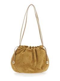 LIFFNER Liffner Women Beige Clutch With Charm And Drawstring Closure In Suede For Women