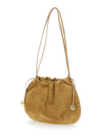 LIFFNER Liffner Women Beige Clutch With Charm And Drawstring Closure In Suede For Women