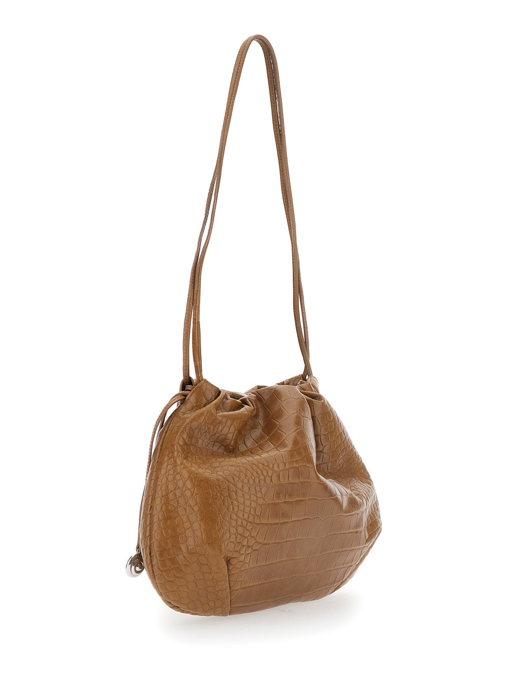 LIFFNER Liffner Women Brown Clutch With Charm And Drawstring Closure In Leather For Women