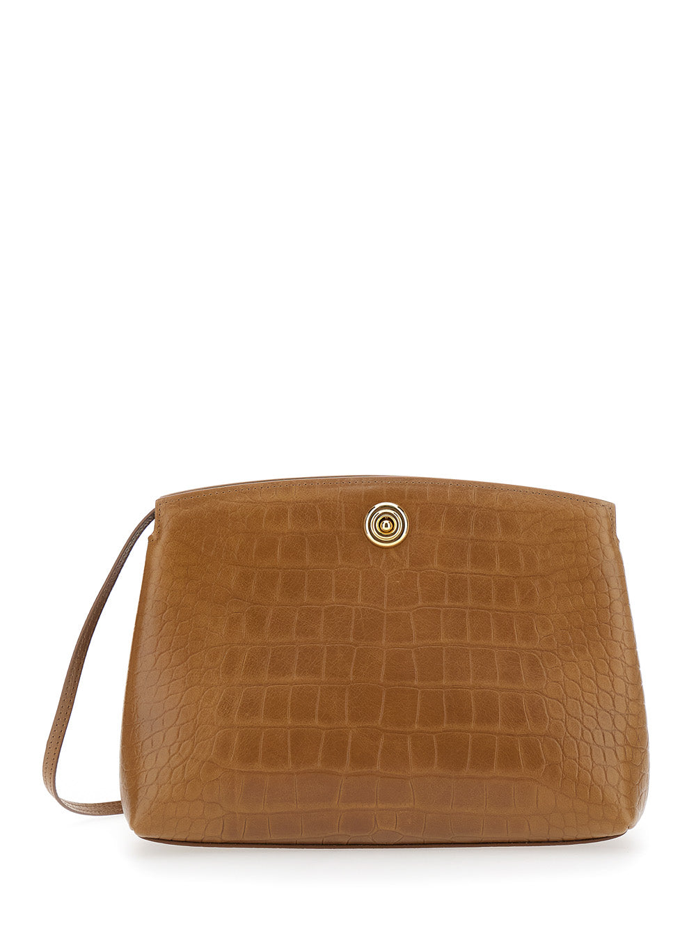 Liffner Women Brown Clutch With Adjustable Shoulder Strap And Automatic Button Closure In Suede For Women