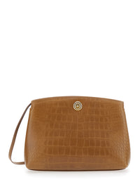 Liffner Women Brown Clutch With Adjustable Shoulder Strap And Automatic Button Closure In Suede For Women