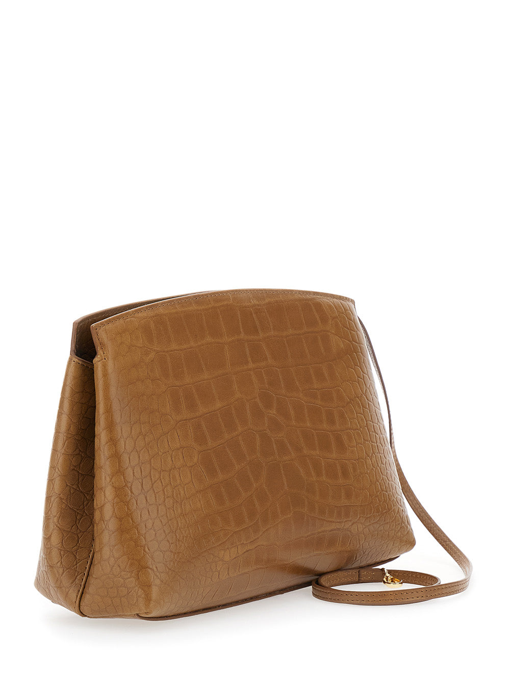 Liffner Women Brown Clutch With Adjustable Shoulder Strap And Automatic Button Closure In Suede For Women