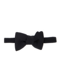 Tom Ford Men Black Bow Tie With Back Closure In Silk For Men