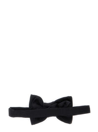 Tom Ford Men Black Bow Tie With Back Closure In Silk For Men