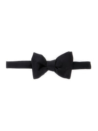 Tom Ford Men Black Bow Tie With Back Closure In Silk For Men