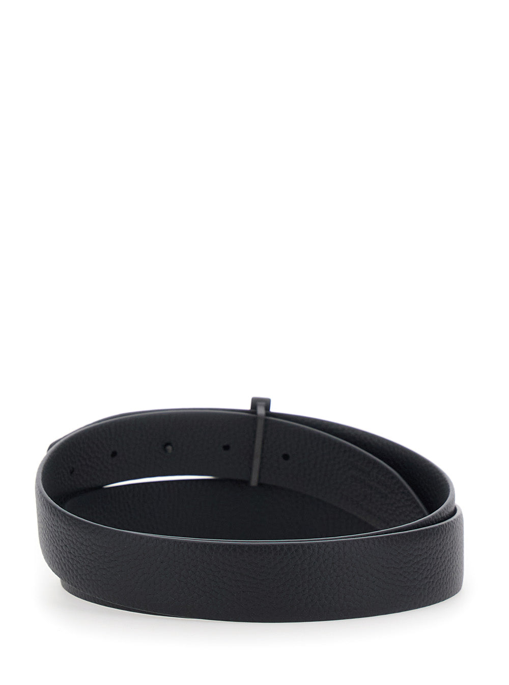 Tom Ford Men Black Belt With T Buckle Closure In Leather For Men