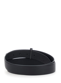 Tom Ford Men Black Belt With T Buckle Closure In Leather For Men