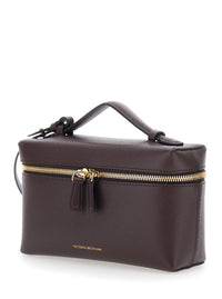 Victoria Beckham Women Bordeaux Crossbody Bag With Logo Lettering On The Front And Adjustable And Removable Strap In Leather For Women