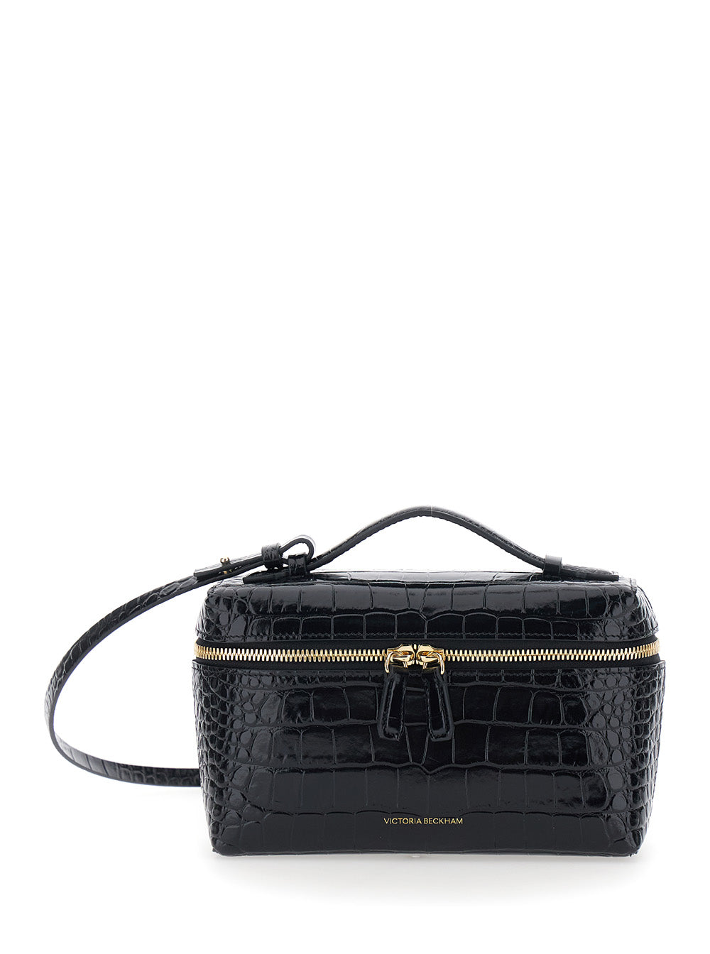 Victoria Beckham Women Black Crossbody Bag With Logo Lettering On The Front And Adjustable And Removable Strap In Leather For Women