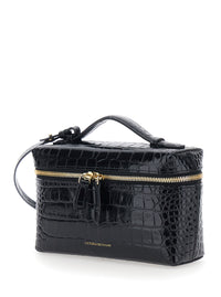 Victoria Beckham Women Black Crossbody Bag With Logo Lettering On The Front And Adjustable And Removable Strap In Leather For Women