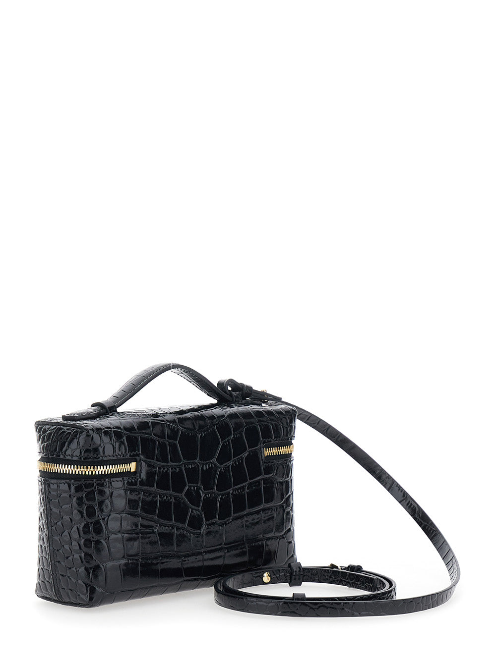 Victoria Beckham Women Black Crossbody Bag With Logo Lettering On The Front And Adjustable And Removable Strap In Leather For Women