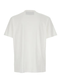 Valentino Men White T-Shirt With Pocket With Metallic Vlogo In Cotton For Men