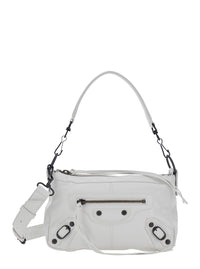 BALENCIAGA Balenciaga Women 'Le City Moto' White Mini Shoulder Bag With Adjustable And Removable Strap In Leather For Women