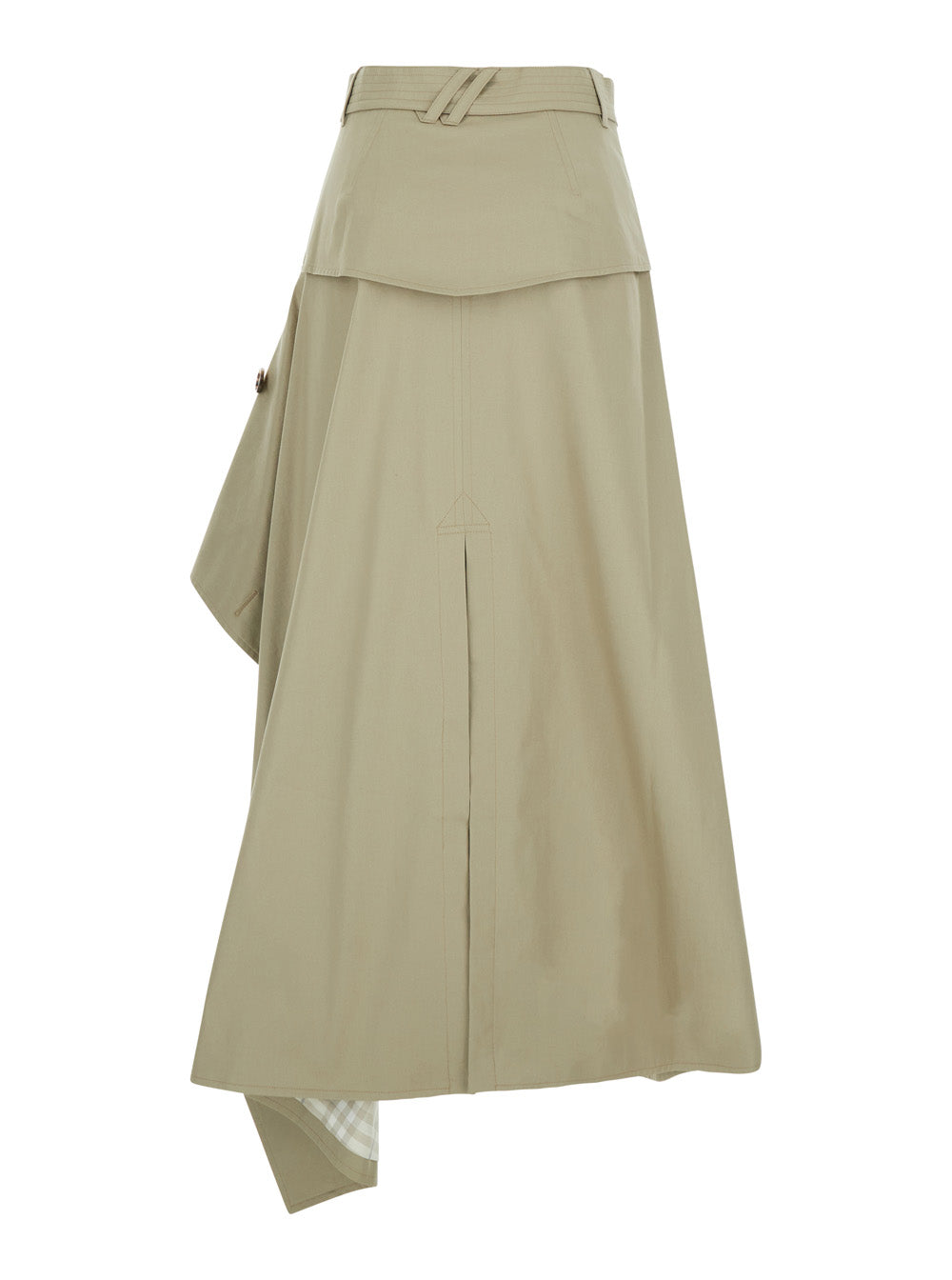 Burberry Women 'Heather' Beige Skirt With Asymmetrical Design And Lining With Check Motif In Cotton For Women
