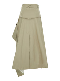 Burberry Women 'Heather' Beige Skirt With Asymmetrical Design And Lining With Check Motif In Cotton For Women