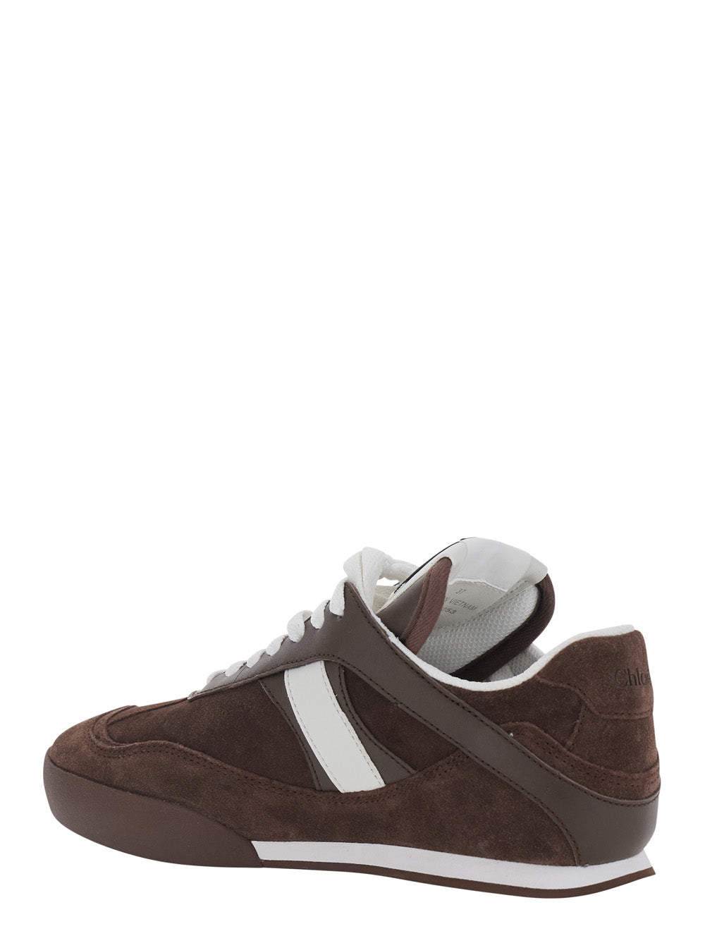Chloé Women Brown Low Top Sneakers With Logo Patch On The Tongue In Suede For Women
