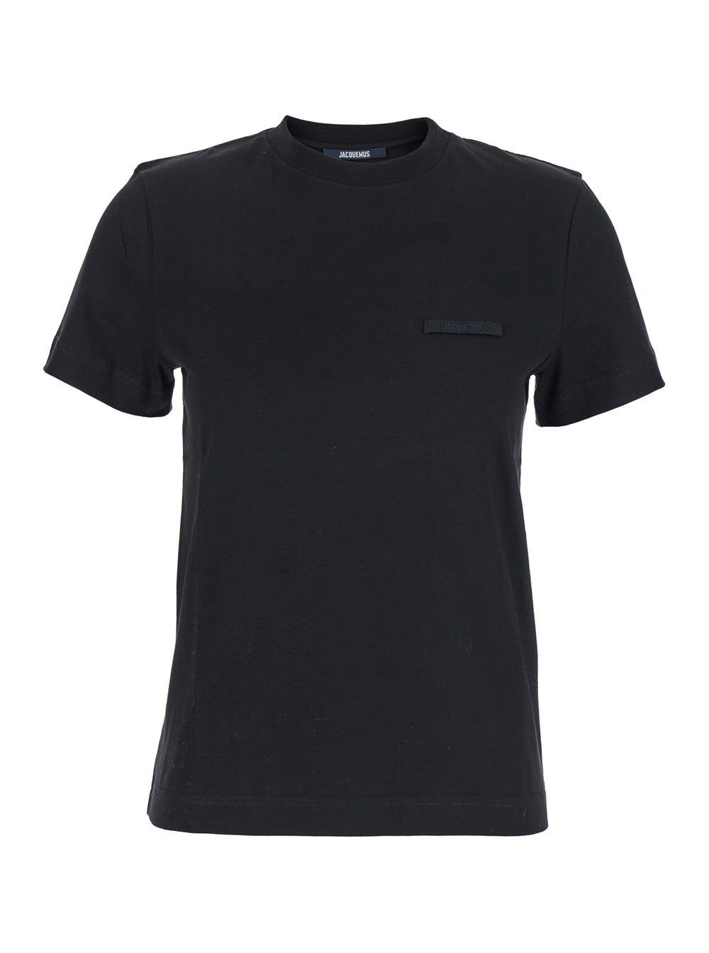 Jacquemus Women Le Tshirt Gros Grain Mc Is A Unisex Black Cotton T-Shirt With Short Sleeves