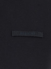 Jacquemus Women Le Tshirt Gros Grain Mc Is A Unisex Black Cotton T-Shirt With Short Sleeves